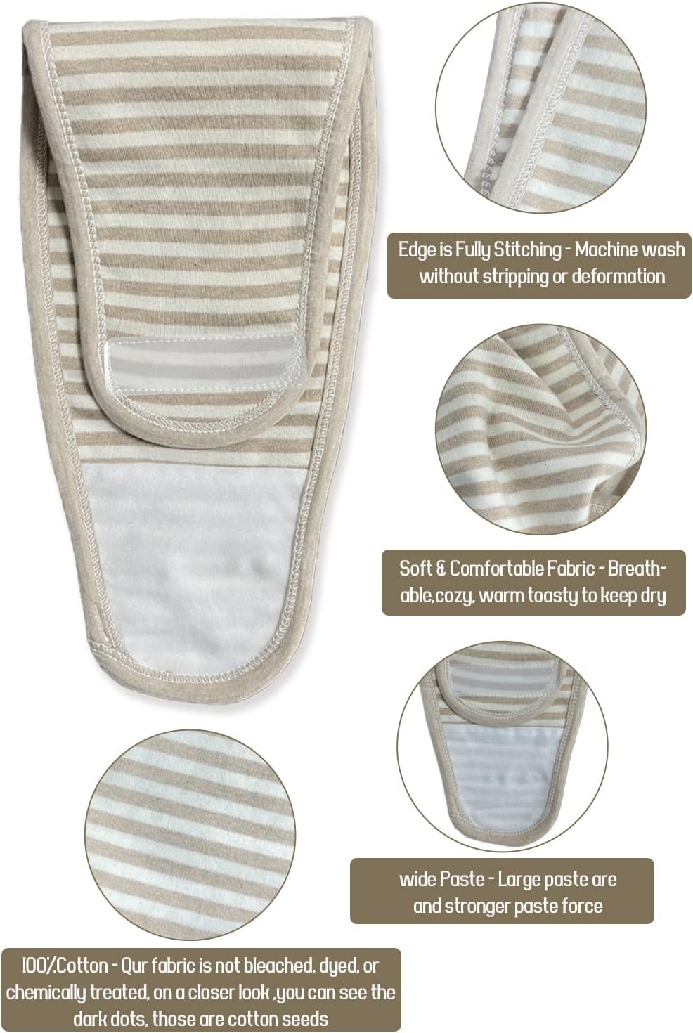 Topwon Umbilical Cord Cover for Newborn Baby Belly Button Band, 4 Pack Cotton Belly Binder Hernia Care Navel Truss Wrap New Born Must Have Shower Gift - Image 4
